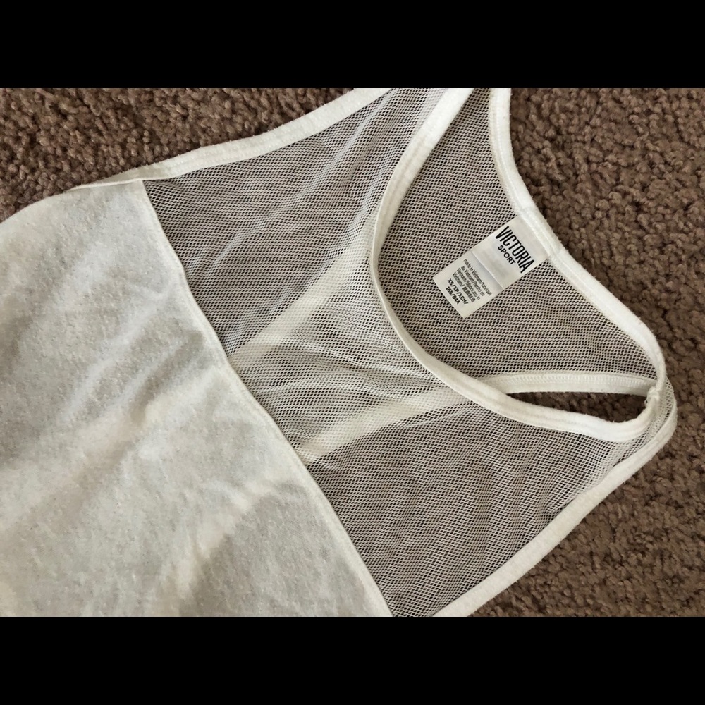 White mesh workout tank